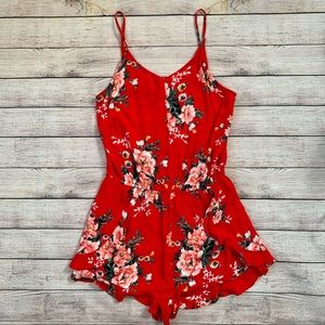 Arizona Jean Red Floral Romper